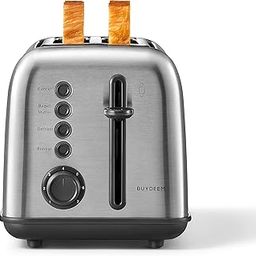 BUYDEEM DT620 2-Slice Toaster, Extra Wide Slots, Retro Stainless Steel with High Lift Lever, Bagel and Muffin Function, Removal Crumb Tray, 7-Shade Settings,Stainless Steel-picture-16