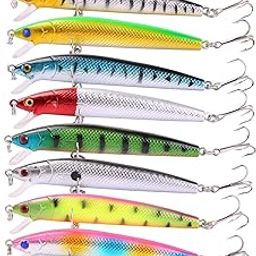 SHIVEXIM Fishing Lures Fishing Lure Set Minnow Baits Kit Crankbait Floating Lure with Lip Hooks Swimbait Hard Bait for Bass Trout Freshwater Saltwater (10)-image-8