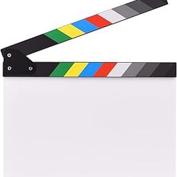 Namolit 30 * 24cm/ 12 * 9in Acrylic Film Clapboard Movie Directors Clapper Board Slate Cut Action Scene Blank Clap Board Dry Erase with Multicolored Sticks-image-70