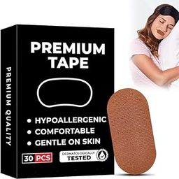 ZIBUYU® 30-Conut Anti-Snore Mouth Tape Mute Snoring Tape for Mouth Breathing Sleep Mouth Tape Improves Breathing Abnormalities Safe Adhesive Pre-cut Anti-Snore Mouth Tape for Kids Adults, Beige-image-53