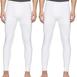 Striped Men's Full Length White Bottom/Lower/Trouser Thermal - Pack of 2 (#ABW-Parka-Men-Lower-White-85cm)-image-5
