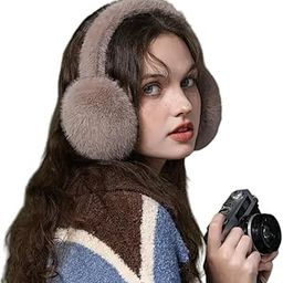 Ear Muffs for Winter Women Girls Faux Fur Fuzzy Earmuffs Foldable Ear Warmer Fleece Lining Ear Covers Headband Style, Ideal for Running, Cycling & Biking (Pack of 1) (Brown)-image-6