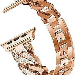 Zitel Bling Rhinestone Metal Bracelet Band Compatible with Apple Watch Straps for Women Girls, for Series 10 42mm / Series 10 46mm, 40mm, 41mm, 44mm 45mm Series 9|8|7|6|5|4|3|2|1|SE2-31