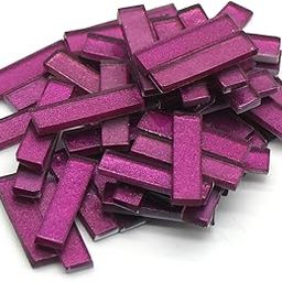Sweven Art Mosaic Tiles, 10x40mm Size Pipes, 4mm Thick, Magenta Pink Color (Pack of 200Gms)-image-90