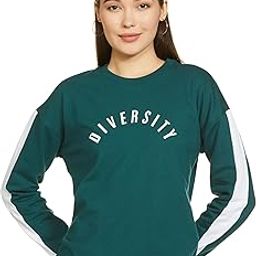 Women Cotton Blend Regular Fit Round Neck Sweatshirt-image-82