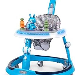 Panda Baby Products Baby Walker for 6 to 24 Months | 7 Level Height Adjustment Walker with Switchable Food & Musical Toy Tray/Advanced Baby Activity Walker (Blue, RGB Platinum)-3