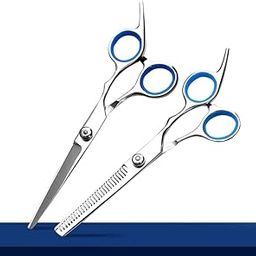 Newlly 2 Pieces 6" Professional Stainless Steel Barber Salon Hair Cutting Thinning Scissors Hairdressing Styling Set-18