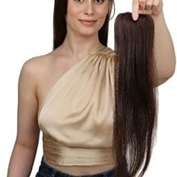 Seamless 2-Clip Cover-Up Patch for Women – Lightweight Natural-Looking Hair Patch for Bald Spot & Hair Thinning | Soft Invisible Scalp Topper with Secure Clips (Black)(Pack of 1)-image-69