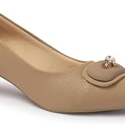 Women's Pointed Toe Heeled Pumps with Sculpted Detail-12