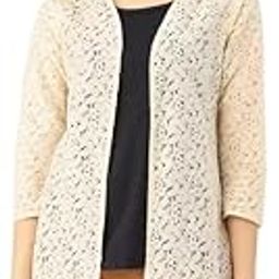 Women Front Open Self Designed 3/4th Sleeves Long Shrug-46