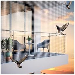 Bird Control Nylon Anti-Bird Net Uv Stabilized Transparent Monofilament Knotted Nylon Bird Net with Cable Ties & Tying Ropes (10Ftx6Ft)-31