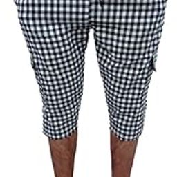 Men's Cotton Checkered Printed 3/4 Capri, Shorts, Red- Pack-of -1-image-33