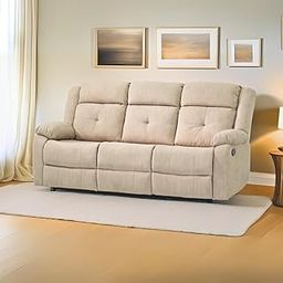 Royaloak Wave Fabric Recliner Three Seater | Reclining Sofa | Pillow Top Armrest | High Backrest | Pocket Spring Comfort | Heavy-Duty Metal Base | Tufted Upholstery Design-image-11