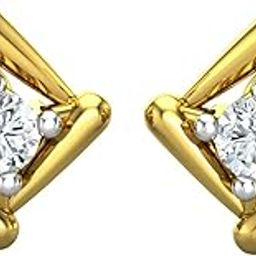 18KT Yellow Gold and Diamond Stud Earring for Women-image-80