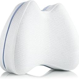 Hilosofy Orthopedic Pain Relief Leg Pillow Memory Foam Leg Pillow for Back Pain/Leg Pain/Pregnancy/Knee Support with Washable Cover - White-image-34