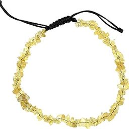 Natural Citrin Cut Chips Stone Adjustable Anklet For Women &Girls-picture-36