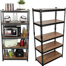 STAR WORK- Adjustable, Heavy Duty Storage Shelving Unit Boltless [Laminate Sheet] Kitchen, Office, Dorm, or Garage,Shoe Rack (5 SECTION [5"6"X2'8"X1'4"])-image-18