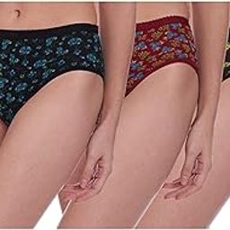 Women's Mid Rise,Regular Soft Cotton Panties, Outer Elastic Waistband, Regular Fit,Full Coverage,Assorted Print, Pack of 3-picture-6