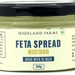 Highland Farms Feta Cheese Spread -Mustard | Aravalli Grazed A2 Cow Milk | Traditional methods | Free range, Free Fed | 200g-image-2