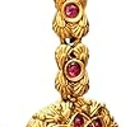 Maang Tika Traditional Gold-Plated with Ruby Red Stones-image-98