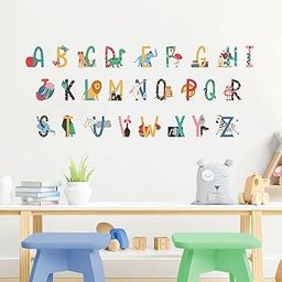 Educational Alphabet Wall Decals, Animal-Themed ABC Letters, Nursery and Kids Room Decor-image-48