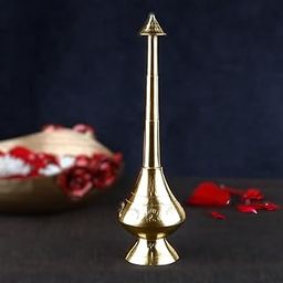 SRIMAA VENTURES Brass Sprinkler Bottle for Holy Water, Gangajal, Godawari, Narmada, Kaveri Jal and Perfume Gulab Pash Rose Brass Water Sprinkler-image-25