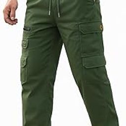 LAVISTA Men's Cargo Jogger Pants, Drawstring Waist, Multiple Pockets, Track Pants-picture-44