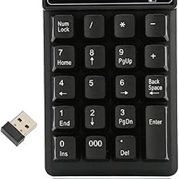 Wireless Number Pad 2.4 GHz, Numeric Keypad Numpad, 19 Keys Portable Financial Accounting Number Keyboard(10 Meters Distance)-picture-34