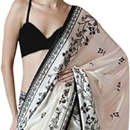 Women's Ready to Wear Off White Floral Satin Silk One Minute Readymade Printed Saree With Unstitched Blouse-picture-17