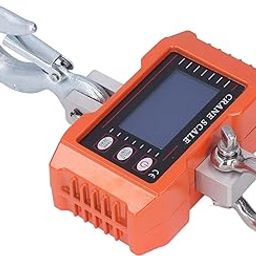 Electronic Weighing Hook, Orange 500kg 1100lb High Precision Crane Scale 90-240V HD LCD Screen for Metallurgy Textile (European regulation 90-240V)-1