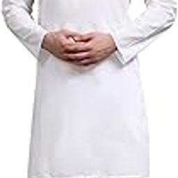 Men's Pure Cotton Solid Kurta Pajama Set Round Neck Casual Yoga Dress-21