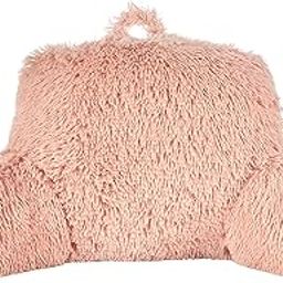 Klear Vu Shaggy Reading Pillow Back Rest Body Pillow for Adults and Kids, Lumbar and Arm Support on Bed, Chair, Couch, Sofa and Floor, 30" x 21", One Size, Apricot Sherbert-0