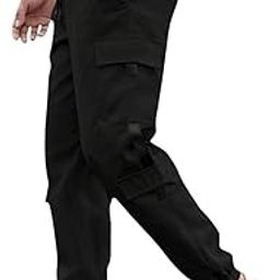 Unisex Cargo Jogger Pants, Light Grey, Cotton Blend, Regular Fit with Multiple Pockets-picture-35