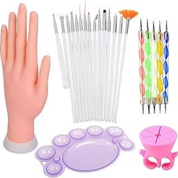 Store2508 Combo Deal of Nail Art Training Practice Hand Nail Art Brush Set Nail Dotting Tool Set-56