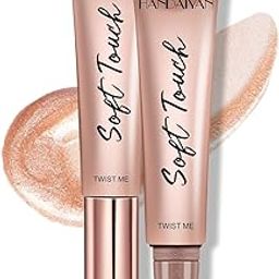 Liquid Highlighter Stick with Cushion Applicator, Soft Touch Long Lasting Natural Matte Finish, Silky Cream Face Highlighter and Contour Bronzer Stick (H1)-image-35
