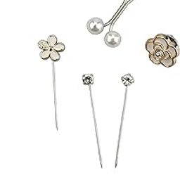 white flower hijab pin set of 5 pcs/scarf pin/brooch/hijab clip-image-102