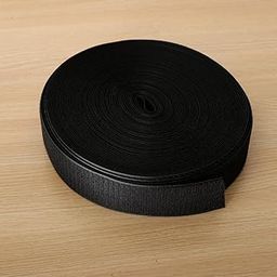 Losa 25m x Roll Hook Fastener Fastening Tape Self Adhesive Tie, Black, 5cm-31