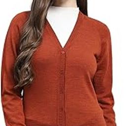 Women's Regular Fit Cardigan | Solid Pattern with Button Closure | Full Sleeve V-Neck Cardigan for Women-image-55