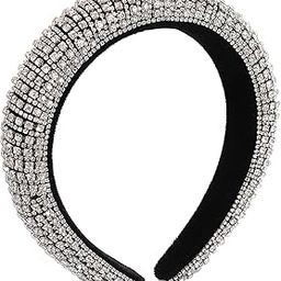 Rhinestone Headbands Velvet Padded Headband Wide Sparkling Bejewelled Hairband for Women Delicate Crystal Embellished Headband Accessory for women girls-20