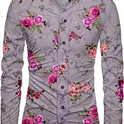 Men's Polycotton Comfortable Regular Fit Floral Print Unstitched Shirt Fabric 2.25 Meters with Elegant Design For Casual Outings, Parties, Festivals (Multicolor)-image-94