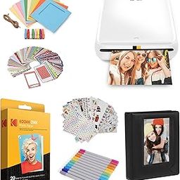 Zink Kodak Step Printer Wireless Mobile Photo Printer Zero Ink Technology & Kodak App for iOS & Android (White) Gift Bundle-19