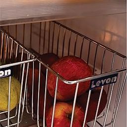 Levon Stainless Steel Wide Basket For Kitchen | Multipurpose Basket Organiser - Size (375 X 150 X 155 Mm) | Package contains One Wide Basket and A Pair of Wall Hooks-image-8