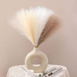 TS Arts & Craft 3 Pcs Faux Pampas Grass Small Fluffy Artificial Flowers Fake Flower for Vase Pot, Home & Office Decoration, Side Table Centerpiece (Without Vase) (Multi Pampas, Pack of 3)-image-69