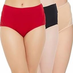 Women's Cotton Spandex High Waist Outer Elastic Hipster Panty - Pack of 3-image-81