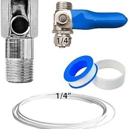 SAHAJ SALES Stainless Steel Inlet Valve/Connector, 1/4" (6mm) Connection, Teflon Tape with 1/4" Pipe For RO/UV/Water Filter Purifier (DV Set)-image-84