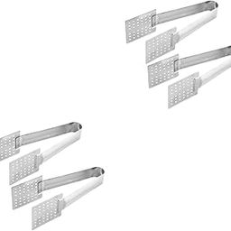 Alipis 4 Pcs Tea Bag Clip Flatware Tong Sandwich Tongs Tea Bag Squeezer Tongs Fruit Strainer Dessert Spoons Teabag Squeezer Appetizers Tongs Spatula Filter Stainless Steel Grill, Silver-image-71