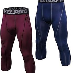 Men’s Leggings Fitness Pants 2 Pairs Pack Quick Dry Workout Sports Tight Trousers Base Layer Basketball Training-image-7