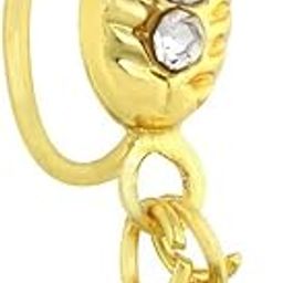 Gold Plated Nath Dangle Leaf Nose Ring Women Girls Jewelry-image-64