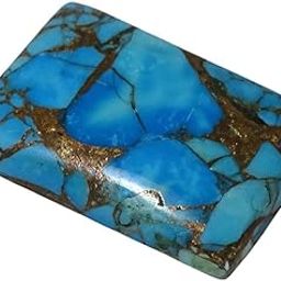 20 Carat Natural Blue Rectangle Cut Copper Turquoise (Firoza) Stone Perfect for Ring, Bracelet, Locket & Pendant Size-image-79