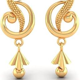 Womens 22KT (916) Yellow Gold Dangle Drop Earrings With Swirl Design And Cone-Shaped Drop - 0.95 Grams-23